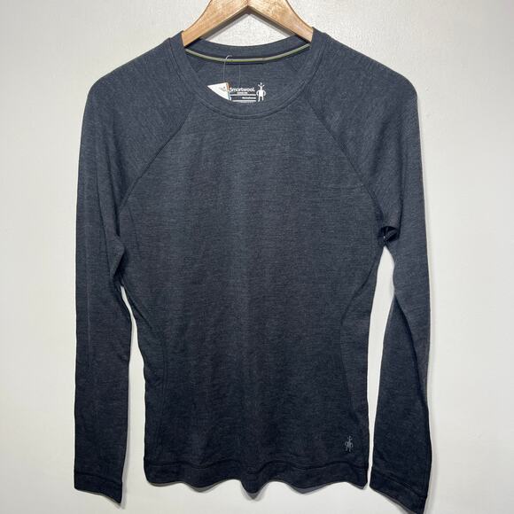 SmartWool Thermal Pullover Charcoal Merino Wool 250 Base Layer Thin Knit M NWT - Picture 1 of 8